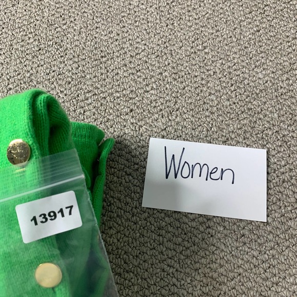 Beans Of Scotland Womens Cardigan Sweater Size 42 Green Wool Button Front Pocket - Picture 12 of 12